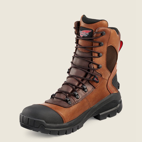 Red Wing Work Boots Brown/Black - Mens Crv™ - 8-inch Waterproof Soft Toe - 0467-HZUWR